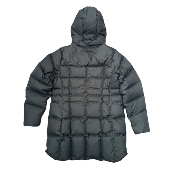 L.L. Bean Women’s M Down Parka Coat Quilted Black Hooded Winter Long Minimalist - Picture 11 of 14